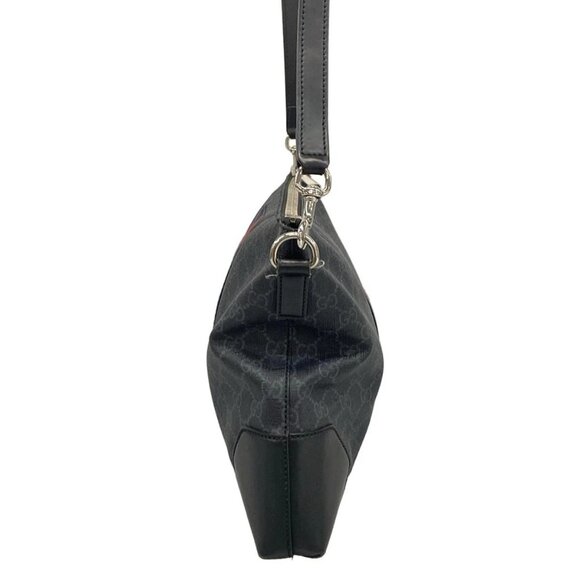 GUCCI GG Supreme Canvas Messenger Bag 474139 Black Dark Navy Red PVC - - Picture 4 of 15